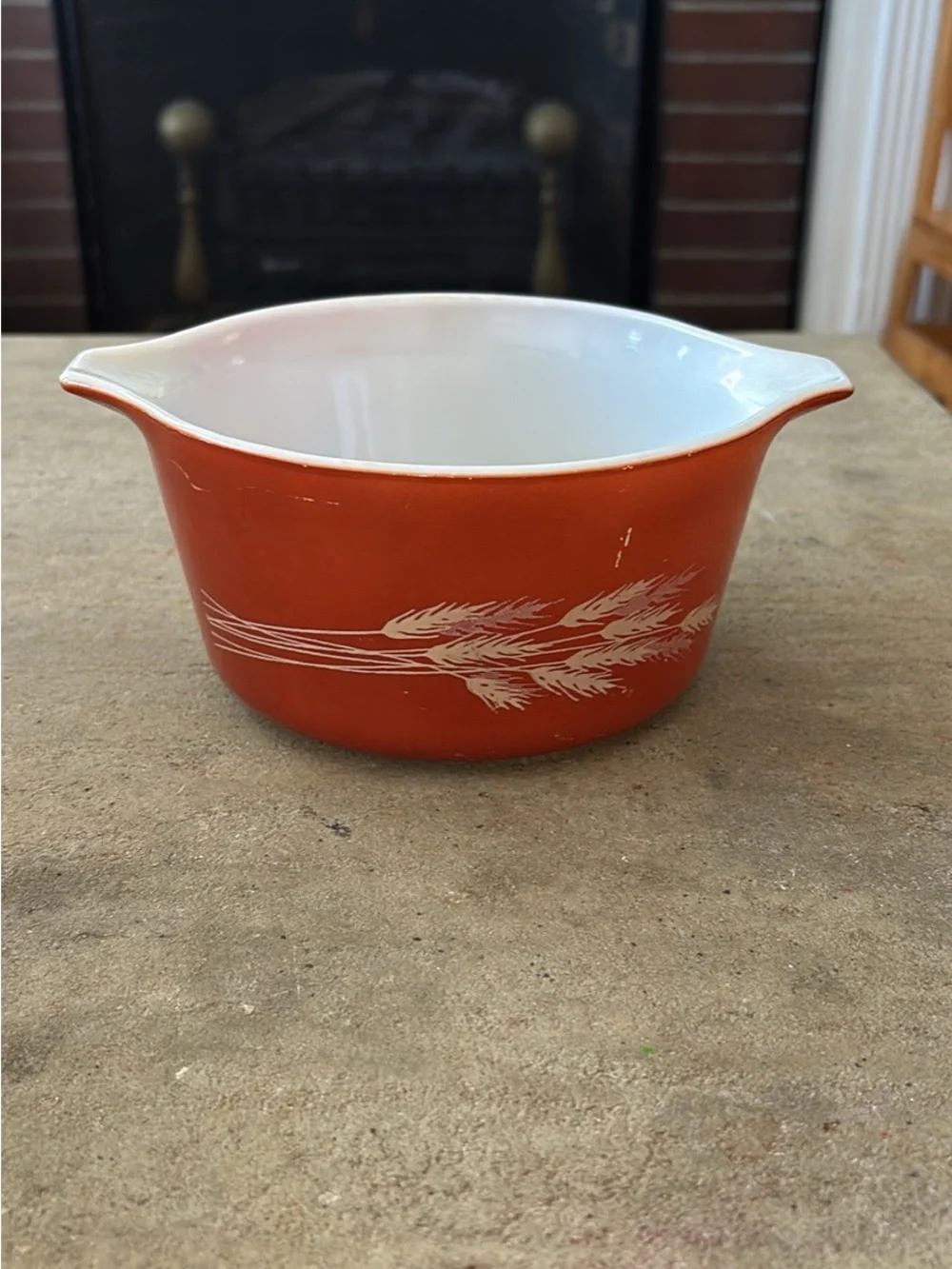 Vintage Pyrex Autumn Harvest Wheat Round Casserole Dish 1 L